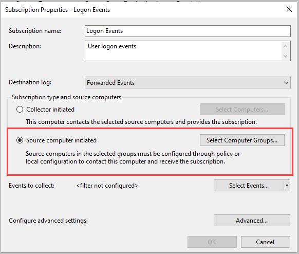 select source computer initiated