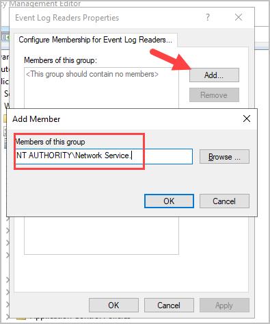 add network service account